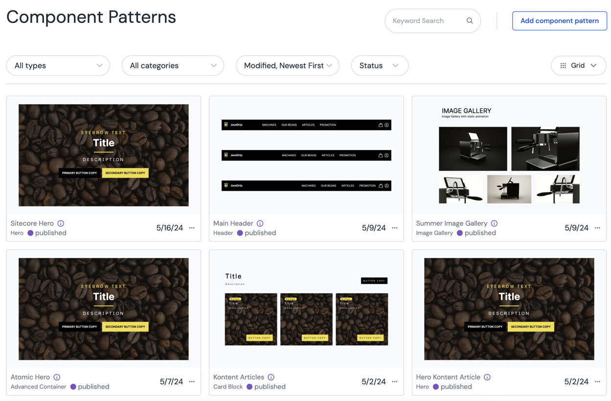 Component Pattern Library