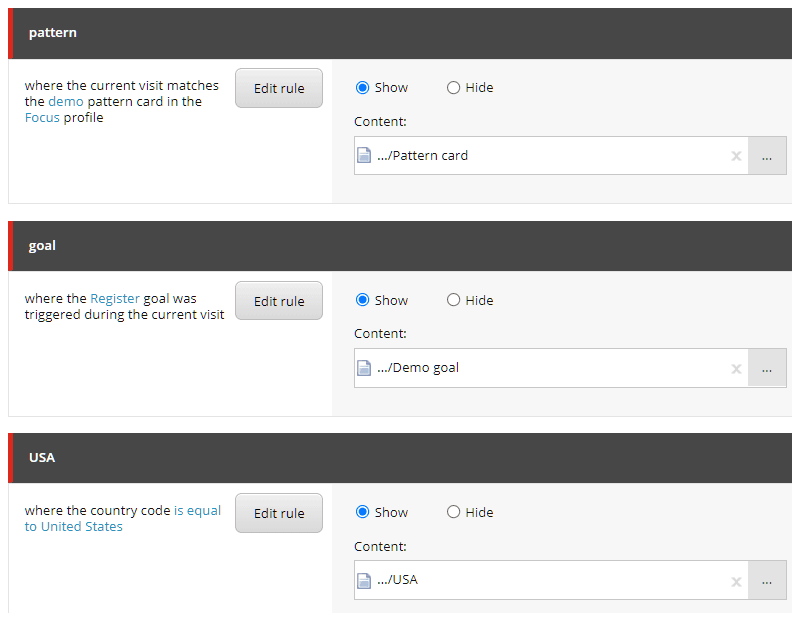 personalization conditions