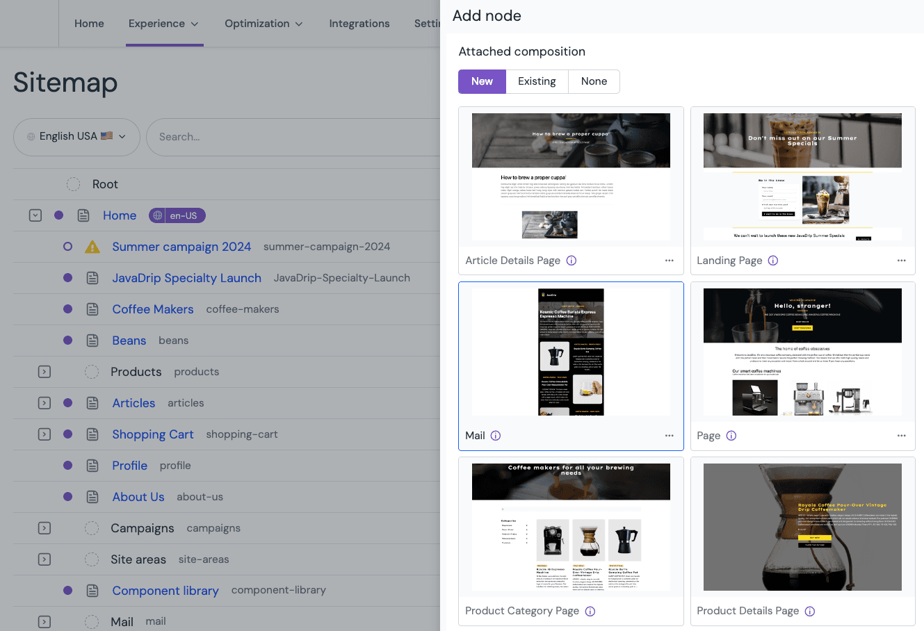 Composition previews